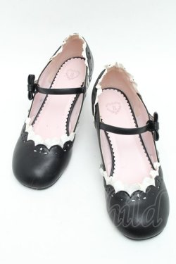 画像1: BABY,THE STARS SHINE BRIGHT / マリィ・ワンストラップシューズ L 黒ｘ白 S-25-12-07-016-BA-SH-AS-ZS