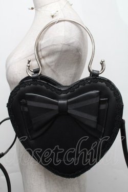 画像1: BABY,THE STARS SHINE BRIGHT / リボンハートバッグ  黒 S-25-12-07-019-BA-JA-AS-ZS