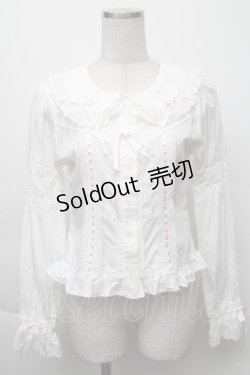 画像1: BABY,THE STARS SHINE BRIGHT / 小さな子猫の魔女さんブラウス  白×ピンク S-25-12-07-022-BA-BL-HR-ZS