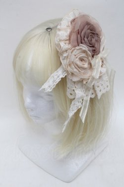 画像1: Hoshibako Works / 小夜啼鳥と薔薇 リボンローズクリップ  くすみピンク S-25-12-07-004-LO-AC-AS-ZS
