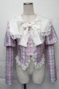 Ank Rouge / チェックプリンセススリーブトップス  ピンク S-25-12-07-027-CA-TO-HR-ZS