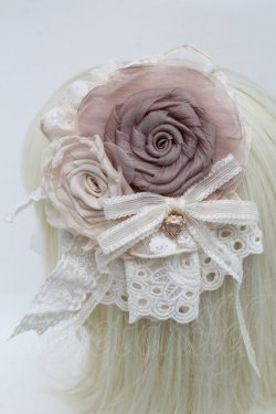 画像2: Hoshibako Works / 小夜啼鳥と薔薇 リボンローズクリップ  くすみピンク S-25-12-07-004-LO-AC-AS-ZS