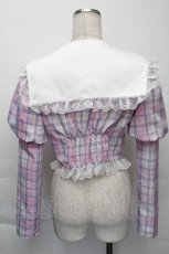 画像2: Ank Rouge / チェックプリンセススリーブトップス  ピンク S-25-12-07-027-CA-TO-HR-ZI (2)