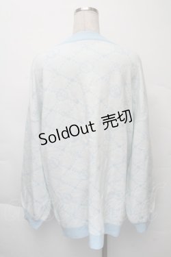 画像2: Honey Cinnamon / モノグラムビッグカーディガン  サックス S-25-12-07-030-LO-TO-HR-ZS