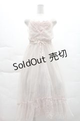 axes femme / チュールレース重ねキャミワンピース M アワピンク S-25-12-08-040-AX-OP-HR-ZS