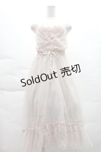 axes femme / チュールレース重ねキャミワンピース M アワピンク S-25-12-08-040-AX-OP-HR-ZS