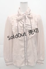 axes femme / フロントフリル長袖ブラウス M アワピンク S-25-12-08-005-AX-BL-HR-ZS