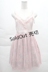 axes femme / チュール重ね花柄ドレス M アワピンク S-25-12-08-041-AX-OP-HR-ZS