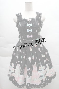 画像1: Angelic Pretty / Decoration Dream後ろフリルジャンパースカート  黒 S-25-12-08-047-AP-OP-AS-ZS