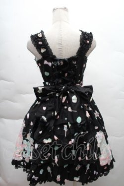 画像2: Angelic Pretty / Decoration Dream後ろフリルジャンパースカート  黒 S-25-12-08-047-AP-OP-AS-ZS