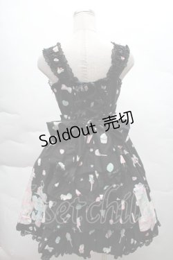 画像2: Angelic Pretty / Decoration Dream後ろフリルジャンパースカート  黒 S-25-12-08-047-AP-OP-AS-ZS