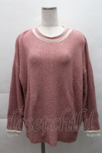 axes femme / バイカラーボトルネックニット  ピンク S-25-12-08-006-AX-TO-HR-ZS