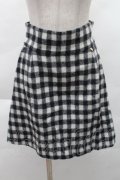 MILK / ウールチェックスカート  黒ｘオフ S-25-12-08-053-ML-SK-AS-ZS