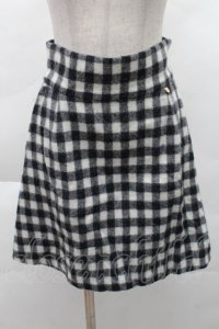 MILK / ウールチェックスカート  黒ｘオフ S-25-12-08-053-ML-SK-AS-ZS