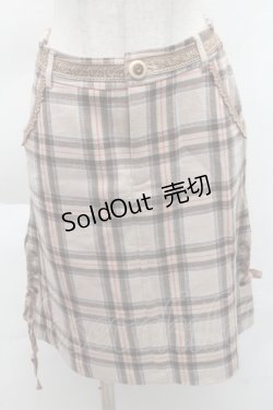 画像1: axes femme / チェックタイトスカート M ベージュ S-25-12-08-054-AX-SK-HR-ZS