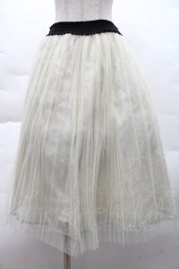axes femme / チュールプリーツスカート M オフ S-25-12-08-056-AX-SK-HR-ZS