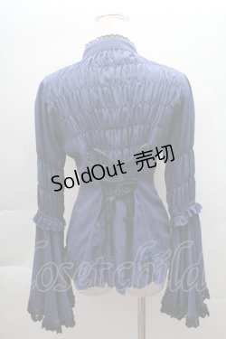 画像2: ATELIER PIERROT / シフォン姫袖ブラウス  紺 S-25-12-08-012-EL-BL-AS-ZS