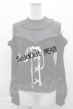 画像1: Ank Rouge / ケーブルニット  黒 S-25-12-08-015-CA-TO-AS-ZS