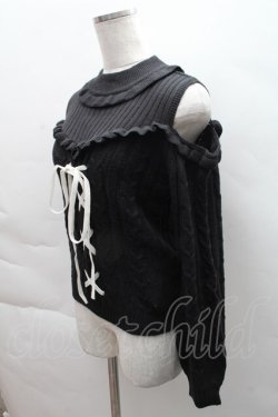 画像3: Ank Rouge / ケーブルニット  黒 S-25-12-08-015-CA-TO-AS-ZS