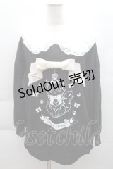 Princess Melody / CATプリントセーラー襟トレーナー  黒Ｘ白 S-25-12-08-017-EL-TO-AS-ZS