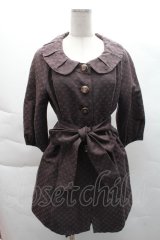 axes femme / ７分袖付け襟スプリングコート M ブラウン S-25-12-08-020-AX-CO-HR-ZS