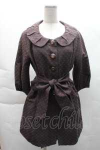 axes femme / ７分袖付け襟スプリングコート M ブラウン S-25-12-08-020-AX-CO-HR-ZS