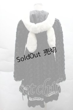 画像2: BABY,THE STARS SHINE BRIGHT / プードルファーのうさみみコート  黒ｘ白 S-25-12-08-024-BA-CO-HR-ZS