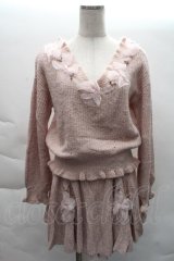 LIZ LISA / 巻バラニットセットアップ  ピンク S-25-12-08-031-LO-OP-AS-ZS