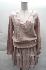 画像1: LIZ LISA / 巻バラニットセットアップ  ピンク S-25-12-08-031-LO-OP-AS-ZS (1)