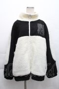 KRY CLOTHING / 「ストレッサー」 ボア切替フリースジャケット  黒ｘ白 S-25-12-11-044-EL-JA-HR-ZS