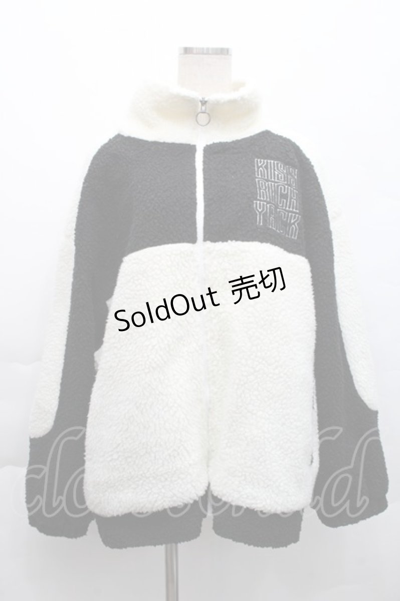 画像1: KRY CLOTHING / 「ストレッサー」 ボア切替フリースジャケット  黒ｘ白 S-25-12-11-044-EL-JA-HR-ZTC073 (1)