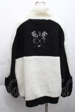 画像2: KRY CLOTHING / 「ストレッサー」 ボア切替フリースジャケット  黒ｘ白 S-25-12-11-044-EL-JA-HR-ZS