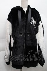 Amilige / バイカラーファーブルゾン  黒ｘ白 S-25-12-11-045-PU-JA-HR-ZS