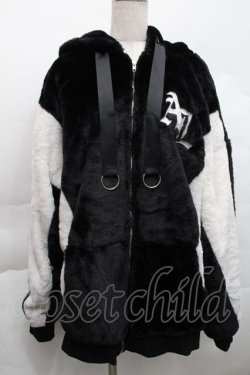 画像1: Amilige / バイカラーファーブルゾン  黒ｘ白 S-25-12-11-045-PU-JA-HR-ZS