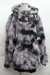 LISTEN FLAVOR / ゲーミング猫耳バックルファーブルゾン  グレー S-25-12-11-046-PU-CO-AS-ZS