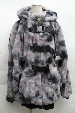 画像1: LISTEN FLAVOR / ゲーミング猫耳バックルファーブルゾン  グレー S-25-12-11-046-PU-CO-AS-ZS