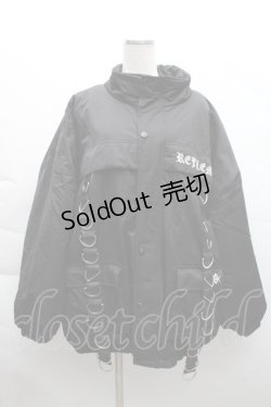 画像1: REFLEM / ミリタリー中綿ブルゾン  黒 S-25-12-11-048-PU-JA-HR-ZS