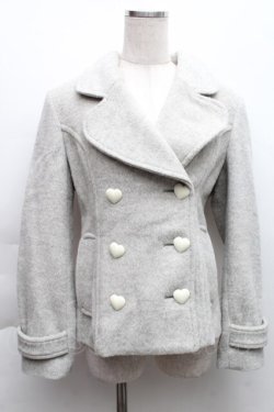 画像1: MILK / ハートボタンコート  グレー S-25-12-11-050-ML-CO-AS-ZS