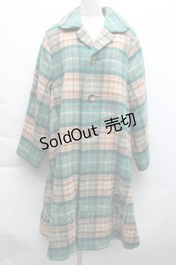 画像1: Jane Marple / タータンチェックコート  グリーン S-25-12-11-051-JM-CO-HR-ZS