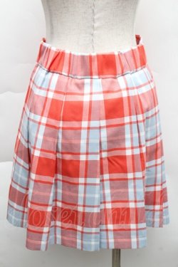 画像2: MILK / TOY CHECKスカート  サックス×オレンジレッド S-25-12-11-053-ML-SK-AS-ZS