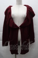 axes femme / リブ編みガウン風カーディガン  ワイン S-25-12-11-013-AX-TO-HR-ZS