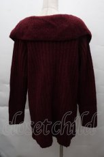 画像2: axes femme / リブ編みガウン風カーディガン  ワインS-25-12-11-013-AX-TO-HR-ZT590 (2)