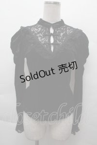 DARK IN LOVE / ジャガードベロアトップス  黒 S-25-12-11-016-PU-TO-AS-ZS