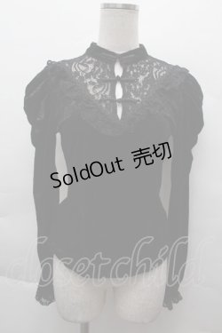 画像1: DARK IN LOVE / ジャガードベロアトップス  黒 S-25-12-11-016-PU-TO-AS-ZS