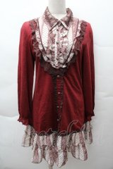 axes femme / 重ね着風ワンピース  赤 S-25-12-11-019-AX-TO-HR-ZS