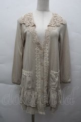 axes femme / レース襟付ロングカーディガン  キナリ S-25-12-11-020-AX-BL-HR-ZS