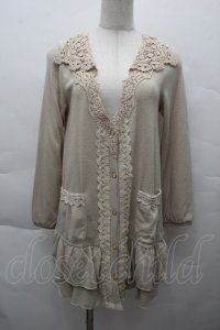 axes femme / レース襟付ロングカーディガン  キナリ S-25-12-11-020-AX-BL-HR-ZS