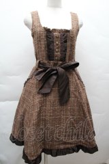 axes femme / ラメチェックチュニック  ブラウン S-25-12-11-022-AX-TO-HR-ZS