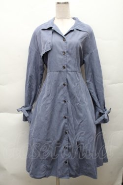画像1: jouetie / 起毛トレンチワンピース  ブルー S-25-12-11-030-EL-CO-AS-ZS