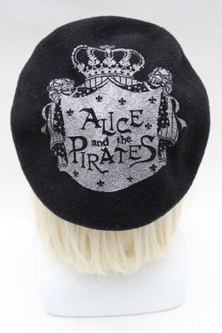 画像4: ALICE and the PIRATES / A/Pクラウンプリントベレー  黒 S-25-12-11-002-PA-AC-HR-ZS